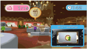 Dessert Course is one of my favorite Wii U Fit games. You have to balance virtual desserts on the "tray" (Wii U Console) while walking around and and delivering them to the correct guest! 