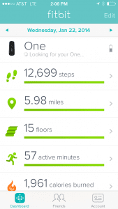 Here's that same day on my FitBit iPhone app.