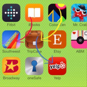 Southwest, TripCase and Yelp and my must-have travel apps.