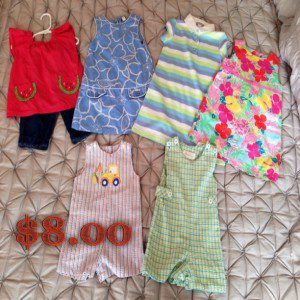 Boys and girls outfits. Note the second Lilly score!