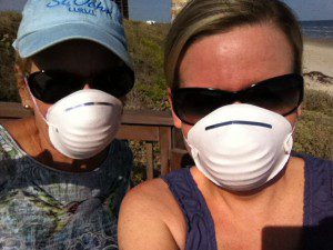 Because really…what says fun vacation more than wearing a protective mask?