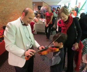 San Antonio Symphony Family Concert instument petting zoo with Bassam Nashawati, violin | Alamo City Moms Blog