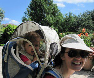 Babywearing: G.N. in a Kelty frame backpack at the San Antonio Botanical Garden