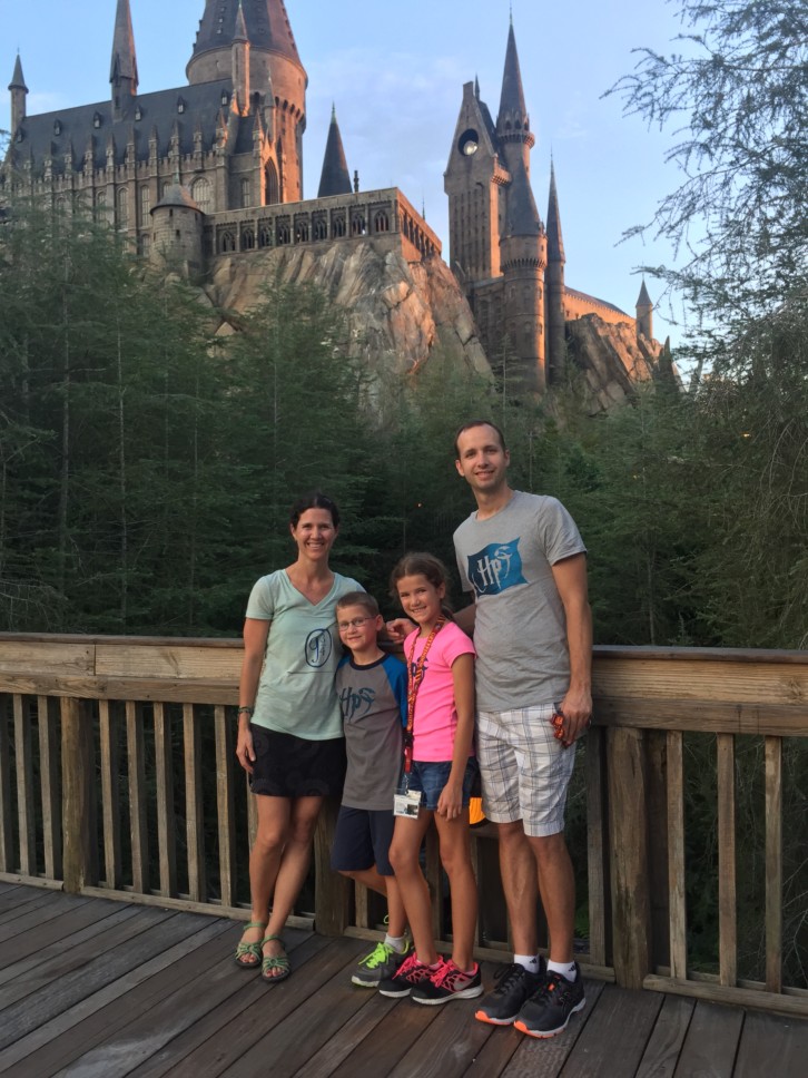 We made it Hogwarts (in our homemade HP shirts!) in 2016.