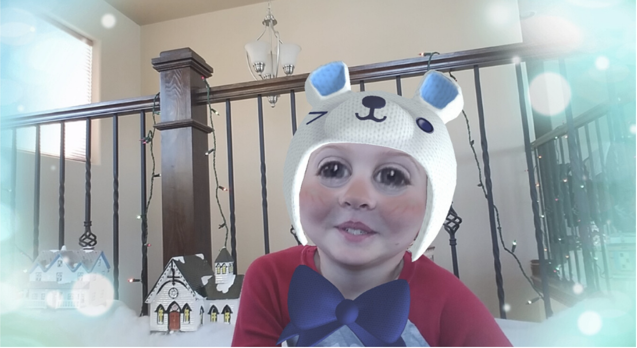 kid using face filter on messenger kids