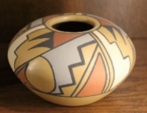 a Native American pottery bowl from the Briscoe Western Art Museum