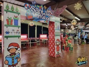 Santa’s Workshop at the Lights Alive San Antonio Christmas Light Show