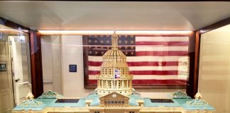 the texas capitol made with lego bricks