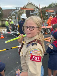 Girl in Boy Scout uniform